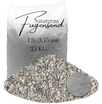 25 kg Fugensand Einkehrsand Quarzsand hellgrau 1,0-3,15 mm für enge Fugen trocken