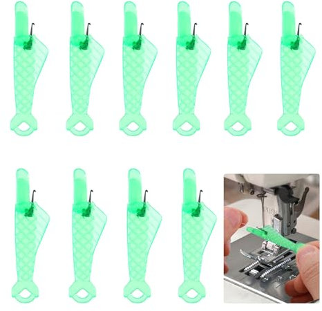 Oruola 10 Stück Nadeleinfädler für Nähmaschinen,Nadeleinfädler,Fischmaul Einfädelhilfe Nähmaschine,Neu Nadeleinfädler Fisch Form für Nähmaschinen zum Nähen Basteln Zubehö