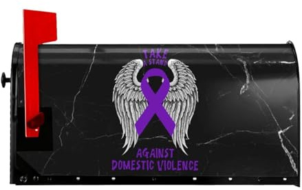 CRJSNYEAG Take A Stand Against Domestic Violence Awareness Magnetic Mailbox Cover Garden Home Decor Letter Box 25.5x21 in