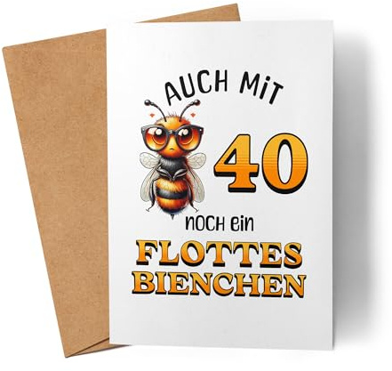 Lilavie-Design Auch mit 40 noch EIN flottes Bienchen Karte 40. Geburtstag Frau Biene