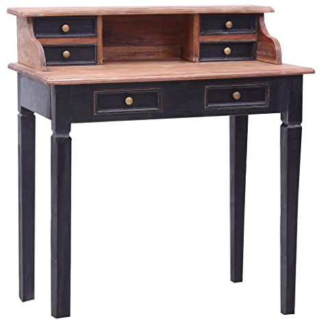 DYRJDJWIDHW nähtisch,jummico höhenverstellbarer Schreibtisch,Study Table,Schreibtisch mit Schubladen 90x50x101 cm Altholz MassivGeeignet für Büro, Arbeitszimmer, Schlafzimmer