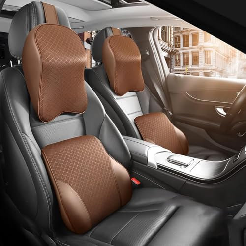 LccYanAi Für Mercedes Benz Classe A W176 2012-2018 Autositz Lordosenstütze Rückenstütze Nackenstütze Kopfstütze Kopfkissen Lendenkissen Stützkissen.,E-Coffee A Pair