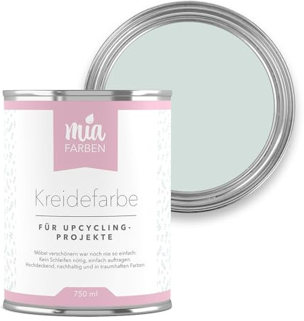miafarben Kreidefarbe für Möbel ohne Schleifen 750 ml (Leiser Waldhauch) | Hochdeckende, matte Möbelfarbe auf Holz, Metall und Kunststoff, wasserbasierter Möbellack für Vintage und Shabby Chic Look