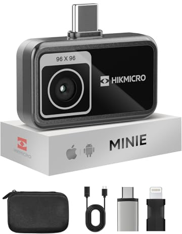 HIKMICRO Minie Wärmebildkamera - iOS/Android, 192×192 SuperIR Bildverbesserung, 25Hz, für Smartphone/Tablet, USB-C/Lightning(unterstützt iPhone 15/16) | 192x192 SuperIR, USB-C/Lightning, 25Hz, Telefon/Tablet/PC, Home & HVAC & Electrical