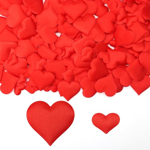 APOMOONS 100 Stück 3,5 CM und 100 Stück 2 CM Schwamm Herz Konfetti Rot | Dekoratives Herzkonfetti Herzen Deko Herzdeko, Tischdeko Herz für Hochzeit Valentinstag Streudeko Geburtstags Dekoration