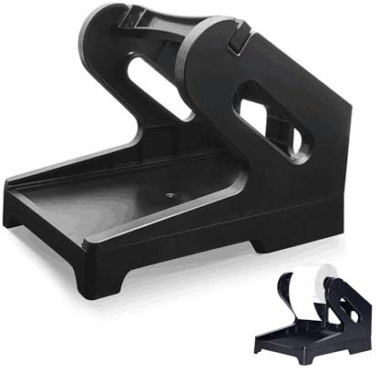 Etikettenhalter, Thermo-Versandetikettenhalter, Etikettenspender, Schreibtisch-Druckerhalter für Thermo-Etikettenrolle, Fächerfalt-Etiketten (schwarz)