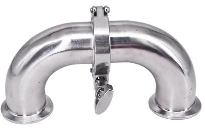 EZAGBPJK 0.5 1.5 2 2.5 3 3.5 4 Tri Clamp 180 Degree Elbow SUS304 Stainless Steel Sanitary Pipe Fitting Connector Perfection(51mm OD K64mm)