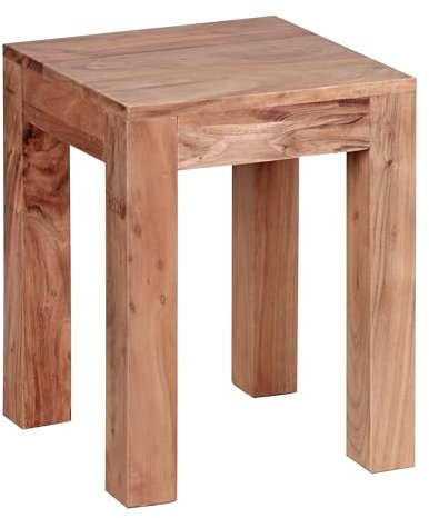 Beistelltisch Mumbai Massiv-Holz Akazie 35 x 35 cm Wohnzimmer-Tisch Design dunkel-braun Landhaus-Stil Couchtisch