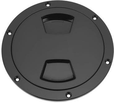 Briny River 1PC Couvercle de Trappe d'inspection de Bateau Capuchon de Trappe de Pont Rond avec Plaque de Couverture Amovible Trous Pré-percés pour Bateau Marin Yacht