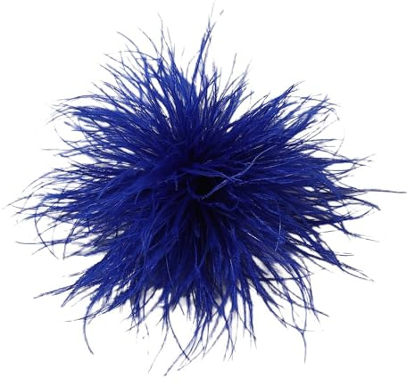 Wambere Feder BroscheFlauschige Straußenfeder Brosche Braut Hochzeit Party Weihnachten Kleid Up Corsage Pin Hut Zubehör für Frauen Hochzeitsfeier Tanz Bankett Kleid Kleidungsaccessoires,Blau
