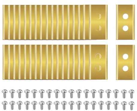 Lames de rechange, lame de rechange en titane Compatible avec TOUTES les séries de tondeuses Mammotion Luba et YUKA, ravec vis, accessoires pour tondeuses à gazon (36 pièces, or)