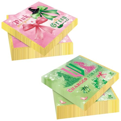 50Pcs Servietten 3-lagig (33 x 33 cm), Wicked Thema Servietten für Geburtstage, Partys, Papierservietten Bunt für Kids Liebhaber von Hexenthemen