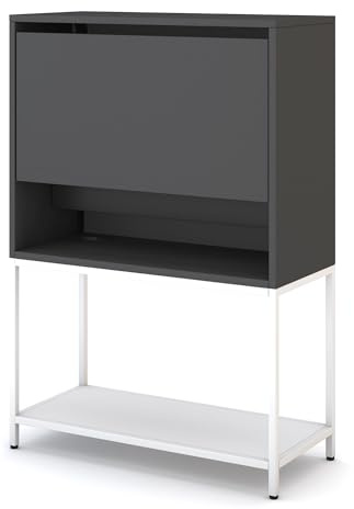 ASSMANN Sekretär Cubas Basic 74x80cm Anthrazit Weiß Anthrazit, TÜV-Zertifiziert, einfache Montage für Homeoffice