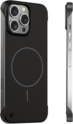 FAOMSEBS Senza Bordo Cover per iPhone 15 Pro Max per MagSafe, (Sensazione di Metallo Nudo) [Magnete Potente Integrato] [Dissipazione Rapida del Calore] Sottile Custodia per iPhone 15 Pro Max Cover