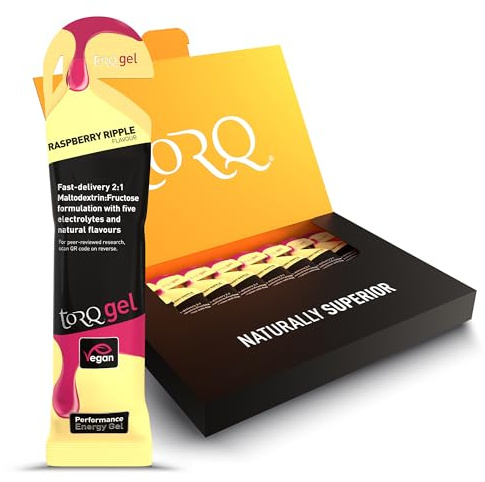 TORQ Running Gels with Electrolytes - 2:1 Maltodextrin: Fructose for Endurance Sports & Optimal Performance | Energy Gels for Running, Cycling & Marathons - 30g Carbs Per Gel | Raspberry Ripple 8