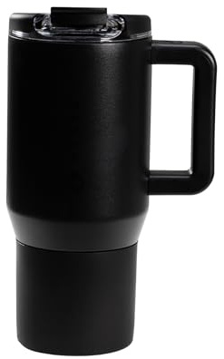 HydroJug Coffee Traveler 20 oz - Leak-Resistant, Ceramic-Lined Insulated Travel Coffee Mug for Hot or Cold Drinks with Flip Lid & Handle, Dishwasher Safe Coffee Tumbler, Black