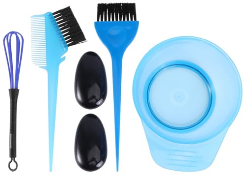 Alipis Kit de Tinte Cabello de 5 Piezas Azul Herramientas para Teñir Cabello Cuenco y Pincel Kit Reutilizable de Plástico Resistente para Uso Casa y Peluquería