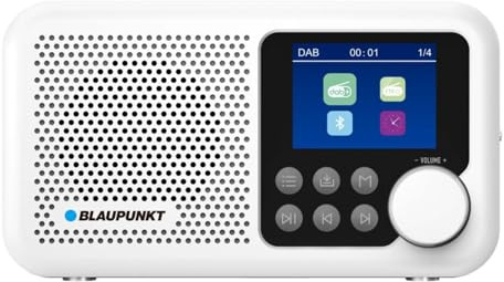 Blaupunkt DR8WH Tragbares DAB+ UKW-Radio mit Bluetooth 5.3, 2,4-Zoll-Farbdisplay, Dual-Alarm, Akku 1800 mAh, USB-C, Kopfhörerausgang – kompakt und leicht
