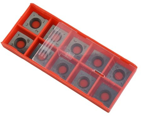 Tidevib 10 lame quadrate in carburo R150, 15 x 15 x 25 mm, per tornio per lavorazione del legno, utensili CNC e fai da te, 4 bordi per lama, ricambio per teste pialle Byrd