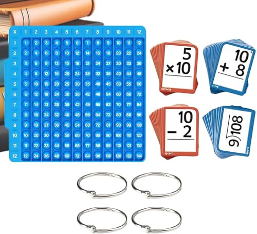 Mathe-Karteikarten & Tafel, Mathe-Lernset, 1-12 Jahren Addition & Subtraktion & Multiplikation & Division, Lernspielzeug Für Hause, Schule, Auf Reisen Und Im Kindergarten