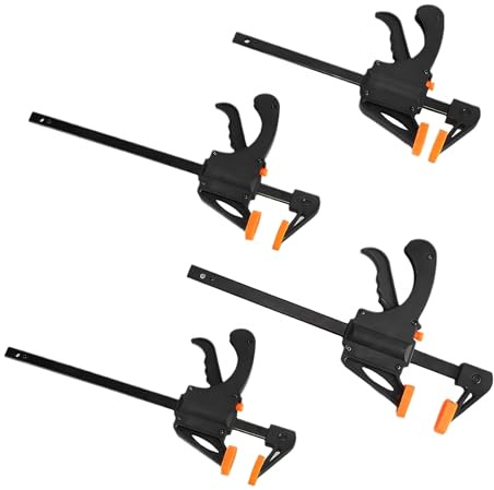 Foyscr 4 Pcs Clamps Set 4 Inch Quick Grip, Ratchet Bar Clamps for Woodworking One Handed Release, Ideal for DIY Craft Handmade Projects, Quick Adjustment
