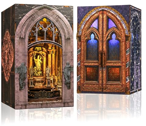 MiniCity Lot de 2 Book Nook DIY, Notre-Dame et Duomo, maquettes avec LED