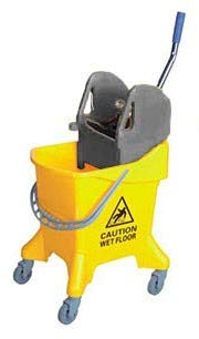 Clim Profesional Carro de Fregado Profesional con Prensa Plus 30 litros - Amarillo con Ruedas para Todo Tipo de Superficies. Fregado de Suelos Profesional y Cómodo.