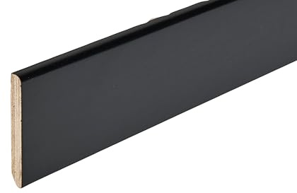 Hobby Legno - Battiscopa Rivestito In Legno Di Tanganicalaccato Nero mm. 75X10X2400 Nr. 2 pezzi totale metri 4,80.