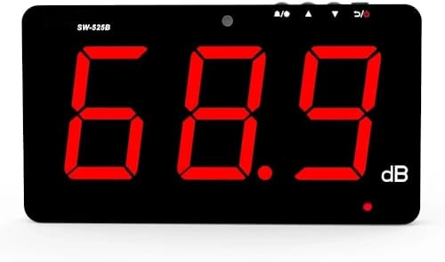 TestHelper SW-525B Sound Level Meter Tester 30-130db,9.6in Screen LCD Display Wall Hanging Type Decibel Noise Measuring with Alarm (Sound Level Meter with Data Logger)