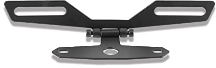 Support de Plaque d'immatriculation Pliable pour Moto Tout Terrain Support feu arrière réglable Noir-Support Plaque Immatriculation Mobylette