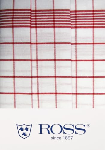 Ross 3er Pack Baumwoll-Geschirrtücher kariert 1704 rot 50x70 cm