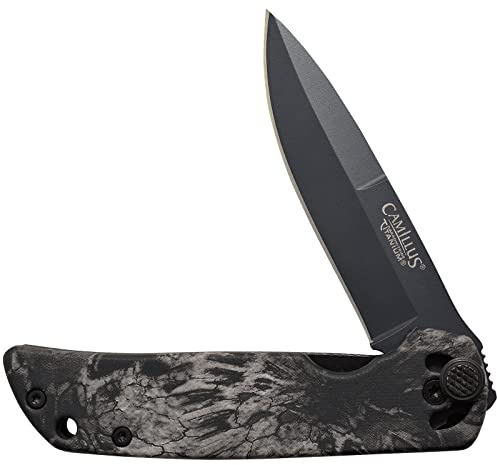 Camillus CUDA Mini Klappmesser, Einhandmesser mit 7,6 cm Klinge mit Carbonitride Titanium-Beschichtung und Griff mit PRYM1-Design, grau, 17 cm, 19711-001