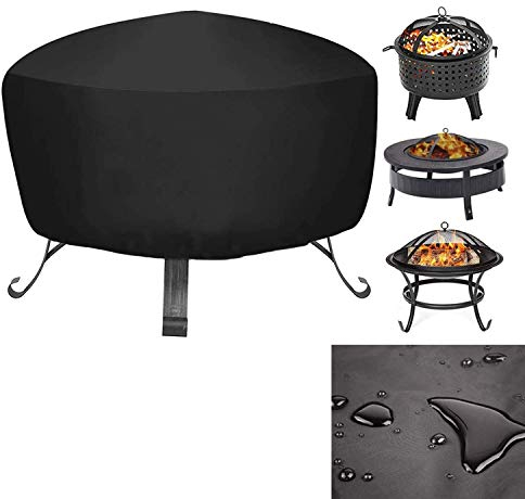 Cubierta Redonda para Fogatas Hoguera Brasero,Funda Redonda para Brasero en jardín BBQ,Impermeable,Protectora para Jardín, Patio al Aire Libre (80*80*65cm)