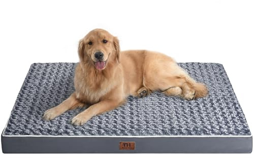 WESTERN HOME WH Large Dog Bed for Large, Jumbo, Medium Dogs, Orthopedic Pet Bed Waterproof Mattress with Removable Washable Cover, Thick Egg Crate Foam Dog Bed with Non-Slip Bottom