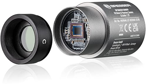 Bresser HD Mond & Planeten Kamera & Guider 1.25 - Astrofoto-Farbkamera & Autoguider für Teleskop Nachführung, Sony IMX225 Sensor