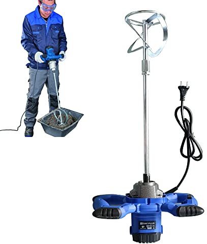 Mélangeur à Mortier 2600W avec 6 Vitesses Réglables, 0-1700 tr/min, Malaxeur à Main pour Utilisation Industrielle, Électrique Agitateur Malaxeur de Béton, Platre, Colle, Enduit, Ciment