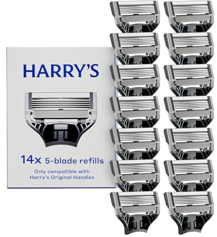 Harry's Original Razor Blades for Men - 14 Count - Premium Razor Blade Refill Cartridges - German Engineered