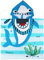 Rayson Toalla con Capucha Niños Toalla de Playa Toalla de Baño Suave y Súper Absorbente para Niños y Niñas Piscina Cuarto de Baño(Tiburón Rayado Azul)