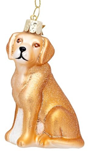 SIKORA Labrador beige blond besondere Weihnachtskugel Glas Christbaumschmuck Deko Figur Weihnachten Anhänger Ornament - Trend Line - BS560