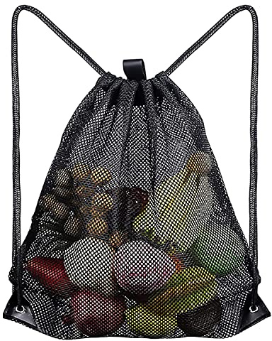 MagiSel Groß Mesh Strandtasche Netzbeutel Kordelzug Turnbeutel Netztasche Mesh Rucksäcke mit Kordelzug Netz Balltasche Gym Rucksack Strand,für Schwimmen Tauchen Reisen Fitnessstudio