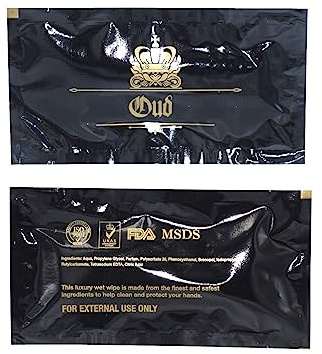 100 x OUD SCENTED Freshening Large Wet Wipes Individually Wrapped Moist Wipes Hand Towels Napkins Restaurants Takeaways Bars Weddings Parties