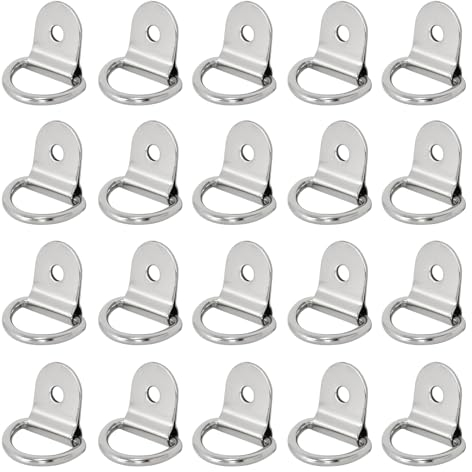 20 Pezzi D Anello di Ancoraggio, 3.6cm*2.5 cm D Gancio di Ancoraggio, D Anello di Ancoraggio, Carico 100KG Anelli di Fissaggio Ganci, per Furgoni, Kayak, Fuoristrada, Bulloni di Ancoraggio su Camion