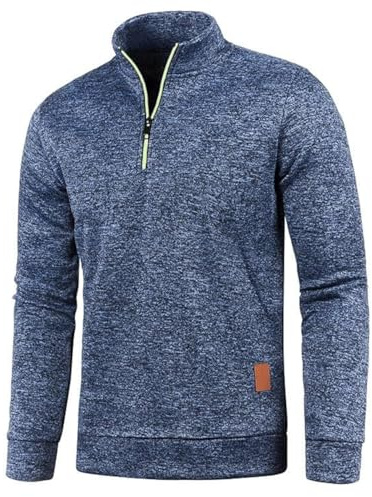 Half Zip Pullover Herren Ohne Kapuze Männer für Solid Arbeitspullover Oversize Winter Sport Arbeitspullover Sweater Men Alphanumerisch