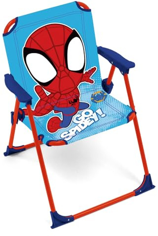 ARDITEX Silla Plegable con Brazos de Spiderman Go Spidey de Marvel - 38x32x53cm - Adecuado para jardín, Camping, Playa o montaña - Ideal para niños y niñas.