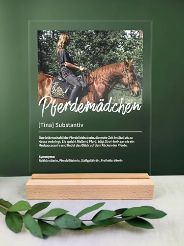 Personalisiertes Pferdemädchen Geschenk - Acryl Foto: Definition Wie Im Duden - Für Geburtstag Und Weihnachten