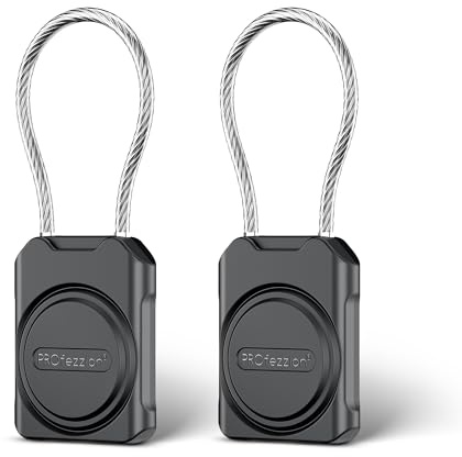 PROfezzion 2-Pack Schutzhülle für Airtag, Airtag-Halter | IP68 Wasserdicht, für Koffer, Gepäck, Handgepäck Koffer, Reisekoffer, Luggage, Schlüssel & mehr, Vollschutz - Schwarz