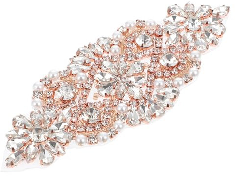 Operitacx Rhinestone Applique Für Hochzeitskleid Und Gürtel Glitzernde Strassverzierung Mit Perlen-design Für Brautmode Und Festliche Anlässe