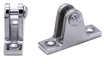 2 Stück Bimini-Deckscharnier-Halterung, 90° Edelstahl, Marinequalität, Bootsbeschläge Bootszubehör