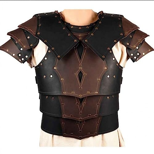 Mittelalterlicher LARP Gladiator Schulter Brustpanzer Wikinger Ritter Cosplay Kostüm Steampunk Pu Leder Brustpanzer Gothic Weste Kürass