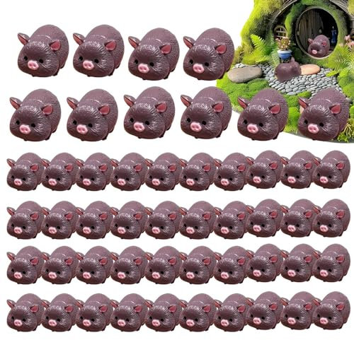 Gartendekoration Schwein, niedliches Schwein – Figuren aus Kunstharz | schwarze Schweinefiguren, Spielzeug für Zuhause, Partyzubehör und Verbesserung des Feengartens,